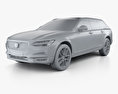 Volvo V90 T6 Cross Country with HQ interior 2019 3d model clay render
