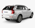 Volvo XC90 T8 with HQ interior and engine 2018 3d model back view