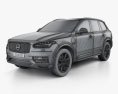 Volvo XC90 T8 with HQ interior and engine 2018 3d model wire render