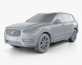Volvo XC90 T8 with HQ interior and engine 2018 3d model clay render