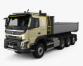 Volvo FMX Tridem Tipper Truck with HQ interior 2017 3d model