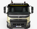 Volvo FMX Tridem Tipper Truck with HQ interior 2017 3d model front view