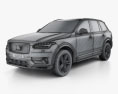 Volvo XC90 T6 R-Design 2018 3D模型 wire render