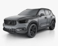 Volvo XC40 T5 R-Design 2020 3D模型 wire render
