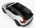 Volvo XC40 T5 R-Design 2020 3D模型 顶视图