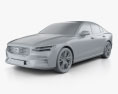 Volvo S60 T6 R-Design 2021 3d model clay render