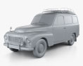 Volvo PV445 PH Duett 1958 3D模型 clay render