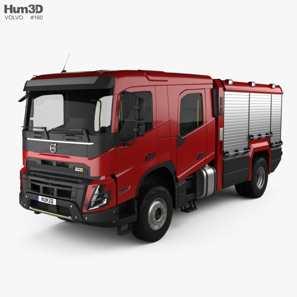 Volvo FMX Crew Cab Camion de Pompiers 2020 Modèle 3D