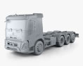 Volvo FMX Day Cab 底盘驾驶室卡车 4轴 2020 3D模型 clay render