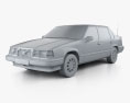 Volvo 940 1998 3D模型 clay render