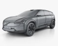 Volvo Recharge 2022 3D模型 wire render