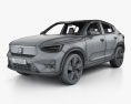 Volvo C40 Recharge with HQ interior 2022 3d model wire render