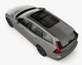 Volvo V60 T6 Inscription con interni 2018 Modello 3D vista dall'alto