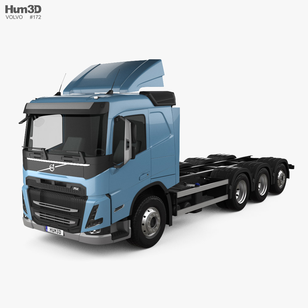 Volvo FM 섀시 트럭 4축 2020 3D 모델 