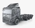 Volvo FM Chassis Truck 4-axle 2020 3d model wire render