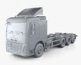 Volvo FM Chassis Truck 4-axle 2020 3d model clay render
