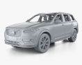 Volvo XC90 T6 R-Design with HQ interior and engine 2016 3d model clay render