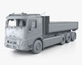 Volvo FMX Electric 自卸式卡车 带内饰 2020 3D模型 clay render
