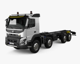 Volvo FMX Chassis Truck 4-axle with HQ interior 2013 3D model