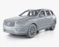 Volvo XC90 T5 з детальним інтер'єром та двигуном 2015 3D модель clay render