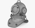 三螺栓潜水 头盔 3D模型