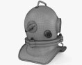 Taucher Helm mit drei Bolzen 3D-Modell