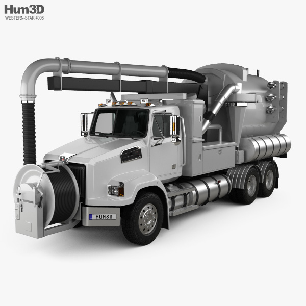 Western Star 4700 Set Back Sewer Vacuum Truck 2011 3D-Modell