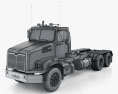 Western Star 4700 SB Day Cab Camião Chassis 2011 Modelo 3d wire render
