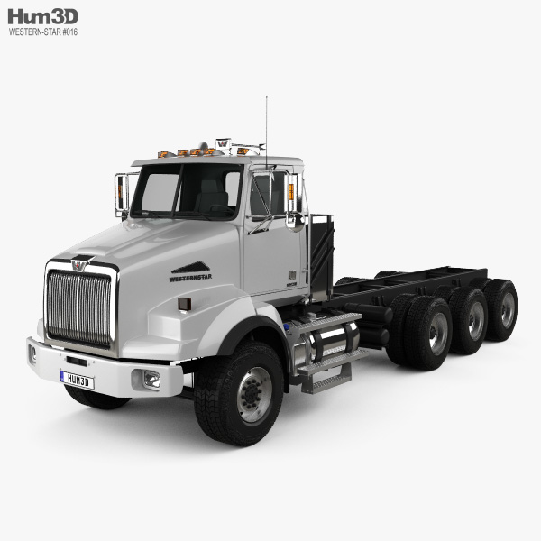 Western Star 4800 SB Day Cab Camião Chassis 2008 Modelo 3d