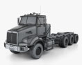 Western Star 4800 SB Day Cab Chassis Truck 2008 3d model wire render