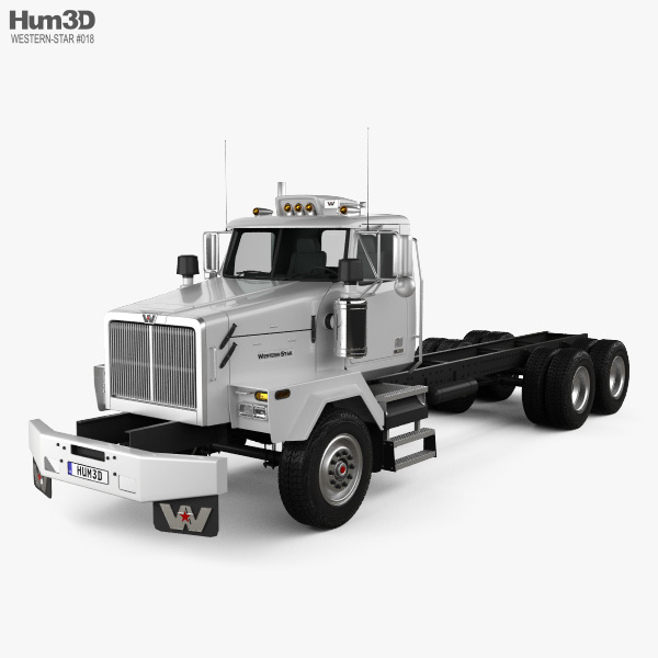 Western Star 4900 SB Day Cab Camião Chassis 2008 Modelo 3d