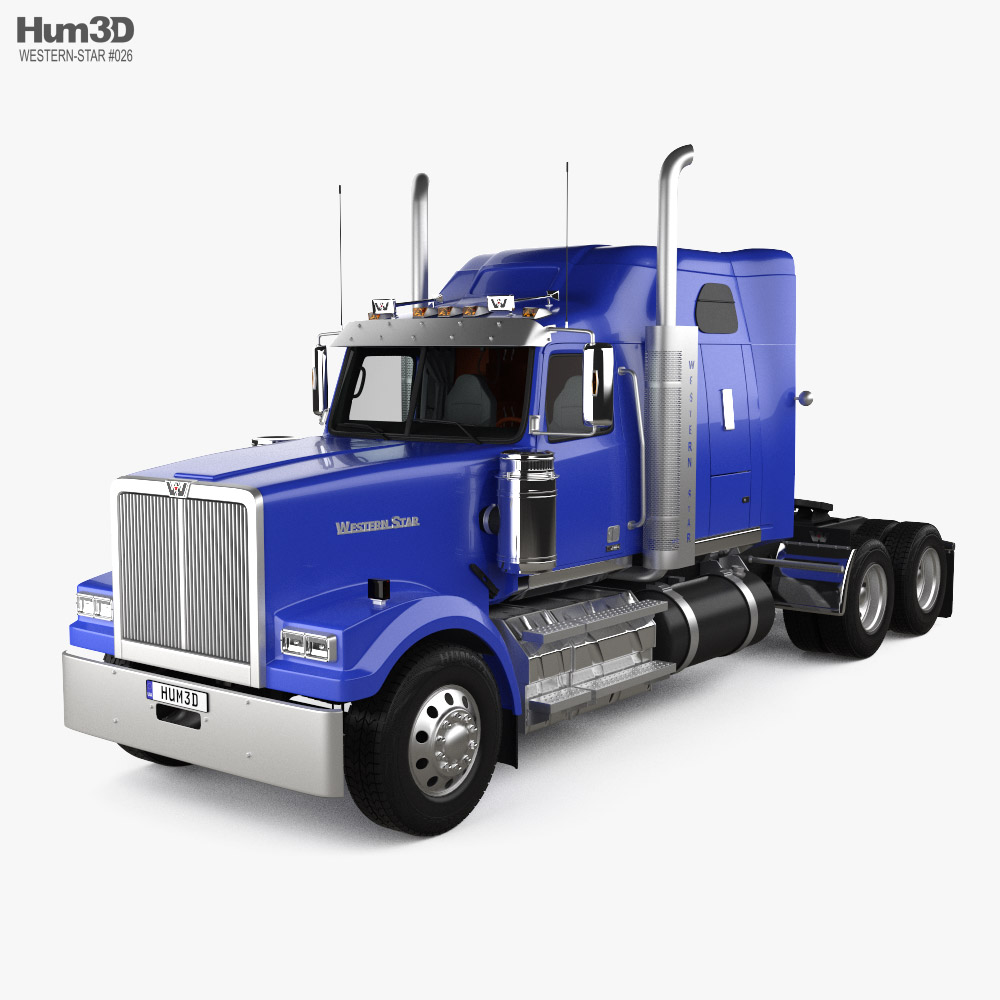 Western Star 4900 SF Sleeper Cab Tractor Truck with HQ interior 2008 3d model