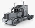 Western Star 4900 SF Sleeper Cab Tractor Truck with HQ interior 2008 3d model wire render