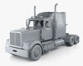 Western Star 4900 SF Sleeper Cab Tractor Truck with HQ interior 2008 3d model clay render
