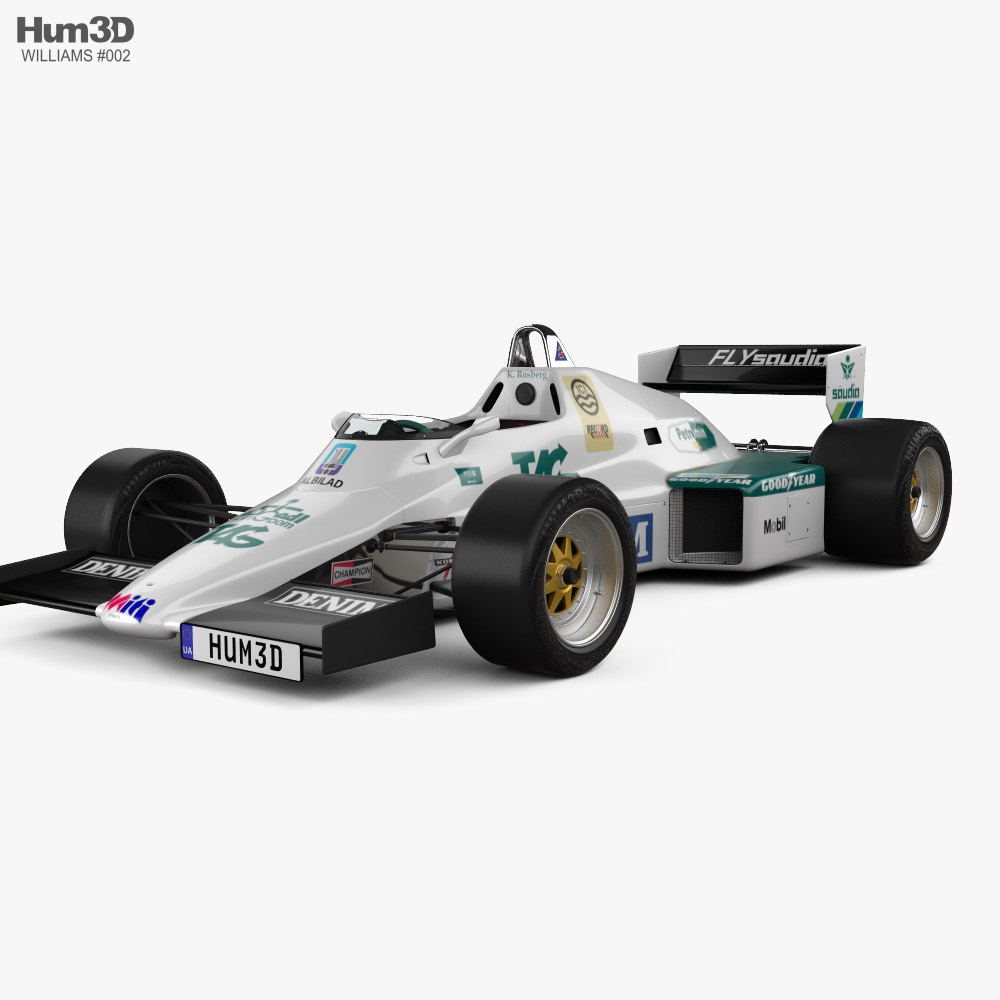 Williams FW08C F1 インテリアと 1983 3Dモデル