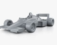 Williams FW08C F1 with HQ interior 1983 3d model clay render