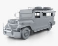 Willys Jeepney Philippines 2012 3d model clay render