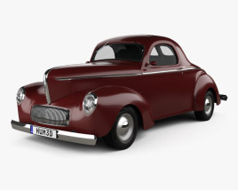 Willys Americar DeLuxe Coupe 1940 3D 모델 