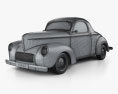 Willys Americar DeLuxe Coupe 1940 3d model wire render