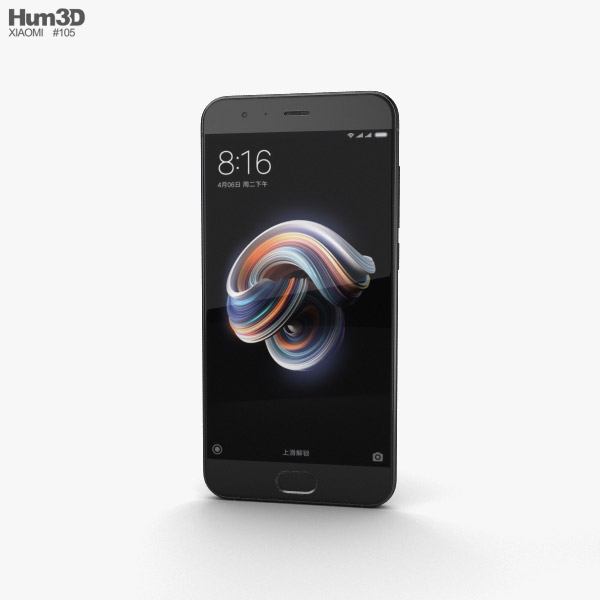 Xiaomi Mi Note 3 Black 3D модель