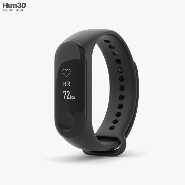 Xiaomi Mi Band 3 Graphite Black 3D модель