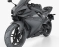 Yamaha YZF-R125 2008 3d model wire render