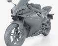 Yamaha YZF-R125 2008 3d model clay render