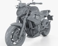 Yamaha XJ6 2009 3D-Modell clay render
