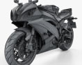Yamaha YZF-R6 2014 3d model wire render