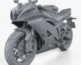 Yamaha YZF-R6 2014 3d model clay render