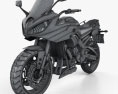 Yamaha FZ8 with HQ dashboard 2013 3Dモデル wire render