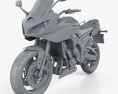 Yamaha FZ8 2013 3D 모델  clay render