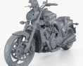 Yamaha VMax 2009 3D-Modell clay render