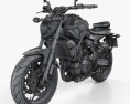 Yamaha MT-07 with HQ dashboard 2015 3D模型 wire render
